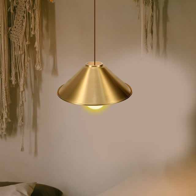 HAMPPLIES 2Ud Pantalla De Colgante Metálica Cobre Para E27 Con Estilo Vintage Y Acabado Dorado