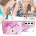 thumbnail image 5 of Slim Wallet for Samsung Galaxy A25 5G Case with Card Holder, Marble Pattern Back Flip Case PU Leather Kickstand Card Slots Magnetic Clasp Shockproof Anti-fall for A25 5G, Darkpurple, 5 of 5