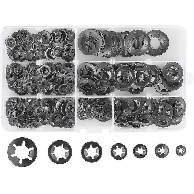 Arandelas de seguridad de 280 piezas Arandelas de seguridad, Arandelas de seguridad de acero Arandelas de seguridad rápidas(hy)