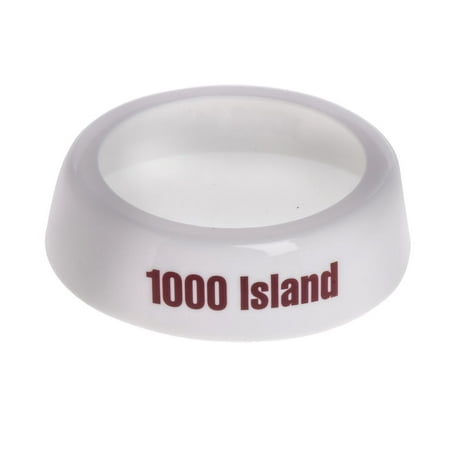 Tablecraft White Plastic with Maroon Imprint Salad Dressing Collar - 1000 Island