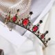 thumbnail image 1 of Diadema de Reina Soledad Tocado Rhinestone Coronas para Boda Mujeres Niñas Nupcial Rojo, 1 of 10