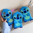 thumbnail image 4 of Funda de silicona Blue Stitch para iPhone 13 Pro 3D de dibujos animados de animales, lindas y divertidas fundas protectoras suaves con personajes Kawaii, carcasa de piel divertida y fresca para niños, adolescentes, niñas y chicos para iPhone 13 Pro Max 6,7 pulgadas oso de fresa Electrónica, 4 of 5