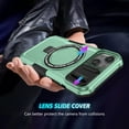 thumbnail image 6 of for iPhone 13 Case with Camera Sliding Cover, [Compatible with MagSafe] with Magnetic Ring Kickstand, Military Grade Heavy Duty Protection Phone Case for iPhone 13, Lightgreen, 6 of 10