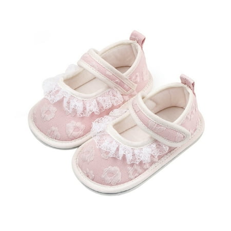 

Baby Girls Princess Shoes Flower Lace Patchwork Non-slip Toddler Shoes