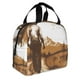 thumbnail image 2 of Fotbe Western Cowboy Countryside Bolsa Térmica con Estampado y Forro de Aluminio Grueso Bolsa de Almuerzo con Bolsillo Frontal para Hombres y Mujeres, Ideal para Trabajo, Escuela, 2 of 8