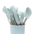 thumbnail image 3 of Juego de Utensilios de Cocina BuyWeekMX Utensilios de Silicona con Mango de Madera, 3 of 5