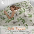 thumbnail image 3 of Gray Green Duvet Cover Set Twin Size Eucalyptus Leaves Linen Background Soft Lightweight Comforter Covers 4 Piece Bedding Set with 1 Duvet Cover 1 Bed Sheet & 2 Pillow Shams, 3 of 8