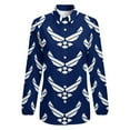 thumbnail image 4 of United States Air Force Logo, White Graphic Long Sleeve Blouse Woman Streetwear Casual Shirts Summer Oversize Woman Streetwear Clothing Birthday Present, 4 of 7