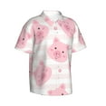 thumbnail image 2 of Disketp Hawaiian Shirts For Men,Cartoon Pig Print Mens Casual Short Sleeve Button Down Shirts Beach Shirt, 2 of 8