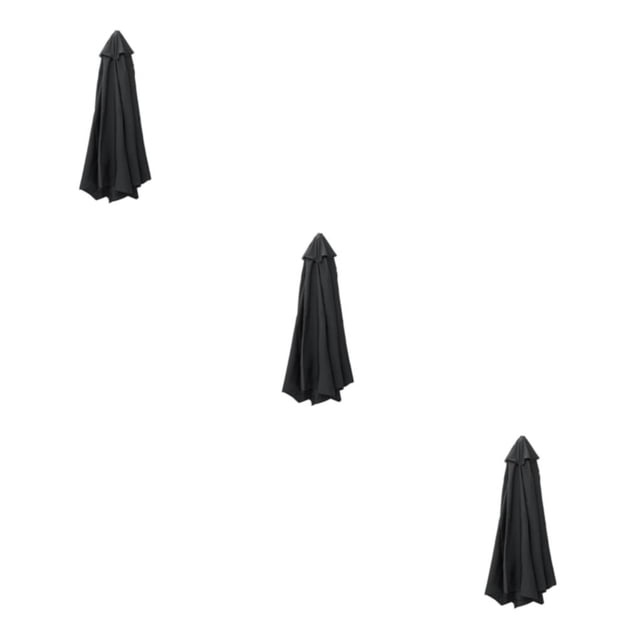 Advancent Cubierta de toldo de sombrilla de tela Cubiertas de sombrilla de jardín 2 metros 6 costillas Negro Type1 NO1