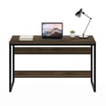 thumbnail image 2 of Furinno Moretti Modern Lifestyle Enhanced Study Desk, 52 inches, Columbia Walnut, 2 of 5