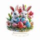 thumbnail image 1 of Letrero del Conejo de Pascua,Adorno de belén con forma de conejito de Pascua en 2D,Adorno de mesa con letrero de huevos de Pascua del conejito de primavera,Centro de mesa estilo granja 2 piezas, 1 of 8