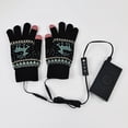 thumbnail image 5 of 1 Pair USB Charging Heated Gloves Touchscreen Adjustable 3 Heat Levels Thick Knitted Fingerless Washable High Elasticity Office Typing Student Writing Gloves, 5 of 7