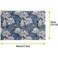 thumbnail image 5 of Reusable Table Place Mats 6 Pieces, Anti-Skid Oil-Proof Woven Vinyl PVC Insulation Black Placemat for Dining Table Patio Kitchen Decor, Blue Lotus Flower, 5 of 6