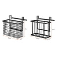 thumbnail image 2 of Gabinete Puerta Organizador, Corte Tablero Organizador con Toallero Barra, Metal Alambre Cestas con Ganchos, Sobre Gabinete Puerta Organizador para Cocina, Despensa Baño , Negro, 2 of 6