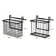 thumbnail image 2 of Gabinete Puerta Organizador, Corte Tablero Organizador con Toallero Barra, Metal Alambre Cestas con Ganchos, Sobre Gabinete Puerta Organizador para Cocina, Despensa Baño , Negro, 2 of 6