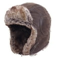 thumbnail image 2 of Janey&Rubbins Cold Weather Rassian Cossack Trooper Bomber Pilot Hat Trapper Hunter Ear Flap Winter Cap (P, L, Brown), 2 of 7