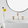 thumbnail image 6 of 8 Inch Two Handle Widespread Bathroom Sink Faucet with Antique Brass  and   Drain, 6 of 8