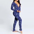 thumbnail image 3 of Pijama con estampado de nota Musical para mujer, mono Bodycon con abotonado, ropa de dormir abotonada con solapa en el trasero, combinación para mujer, 3 of 4