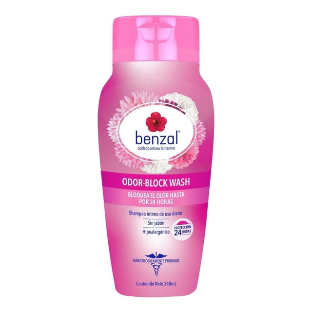 Shampoo íntimo Benzal femenino tecnología odor-block hipoalergénico sin jabón 240 ml
