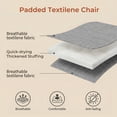 thumbnail image 4 of Pirecart Padded Patio Swivel Chairs Set of 4, Outdoor Dining Chairs W/ Metal Frame & Armrest, 360° Rotation, High Back Textilene Patio Dining Chairs, Gray, 4 of 8