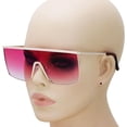 thumbnail image 3 of GFDYREE Oversized Flat Top Square VINTAGE RETRO SHIELD VISOR Style Aviator SUNGLASSES (Pink Gold), 3 of 5