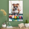 thumbnail image 2 of Boxer Dog Canvas Billiards Stretched Canvas Size 8x12 – Funny Boxer Dog Canvas Wall Decor, Funny Dog Wall Art for Billiards Room, 2 of 5