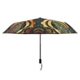 thumbnail image 3 of Retro Abstract Turtle Pattern All Weather Umbrella Triple Folding Parasol 6 Ribs UV Protection Portable, 3 of 8