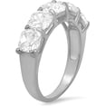 thumbnail image 2 of 925 Sterling Silver 5-stone Cushion-cut Diamond Cubic Zirconia Ring | Engagement Ring, Wedding Rings for Women, 2 of 8