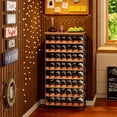 thumbnail image 2 of Wine Rack Freestanding Floor with Wood Top, 8 Tier Wine Bottle Holder, Wine Storage for Kitchen Pantry, Tall Wine Bar Stand Shelf Display 25.2''L X 10.7''W X 47.2''H, 2 of 5