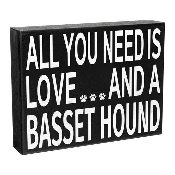JennyGems Basset Hound Sign, All You Need Is Love and a Basset Hound Sign, 8x6 in, Basset Hound Mom, Basset Hound Gifts, Basset Hound Decor, Basset Hound Wall Hanging, Made in USA