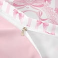 thumbnail image 4 of Manfei Letter C Monogrammed Stripes Twin Bedding for Women Teens,Girls Kids Shabby Chic Pink Lace Bow Duvet Cover Set,Pink Reversible,Breathable Home Decor,2pcs,No Comforter, 4 of 6