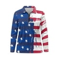 thumbnail image 4 of Yuyamidu American Flag Women Long Sleeve Shirts Size M Soft 1/4 Zip Collared Golf Shirts Slim Fit Shirt Workout Tops for Outdoor Sports, 4th of July, 4 of 8