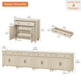 thumbnail image 2 of Light Beige Buffet Cabinet with with Storage Cabinets, Modern Farmhouse Kitchen Storage Cabinets 8 Doors and 4 Drawers, 134 inch, 2 of 6