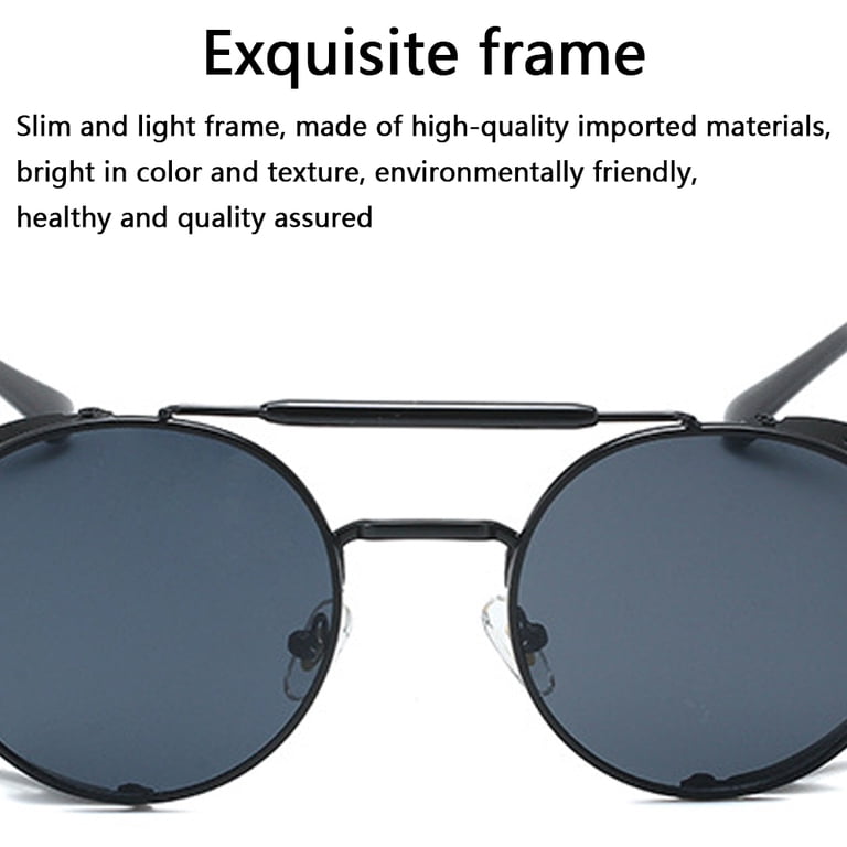 Levamdar Retro Round Polarized Steampunk Sunglasses, UV400  display picture 1