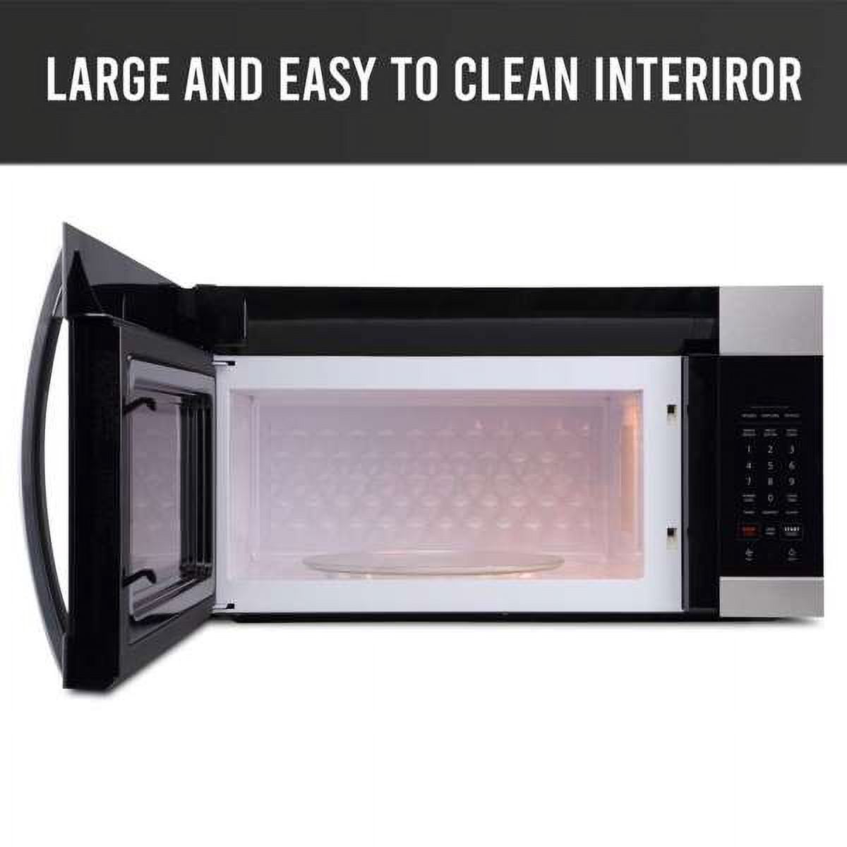 Farberware 1.7 cu ft Over-the-Range Microwave, 1000W Compact Microwave Oven with LED Timer, Stainless Steel