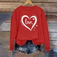 thumbnail image 5 of Qepwscx Womens T Shirts Long Sleeve Red Valentine'S Day Crewneck Sweatshirt Love Heart Printed Womens Blouses Cute Tops Pullover Sweatshirt Graphic Tshirts Holiday Outfits Tee Tops, 5 of 5