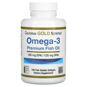 California Gold Nutrition Omega-3, Premium Fish Oil, 100 Fish Gelatin Softgels