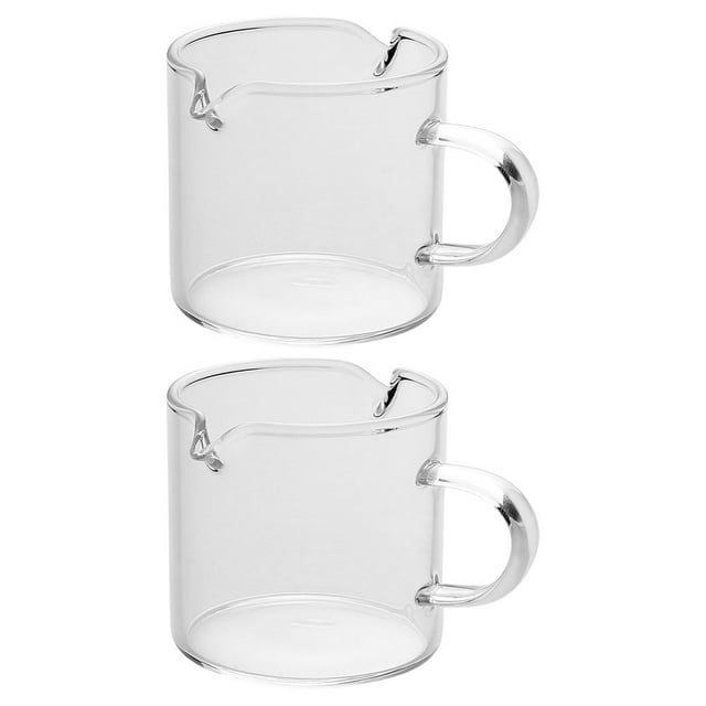 Espresso Cups Transparent Borosilicate Glass Coffee Enthusiasts Home Use 2Pcs 2.4In