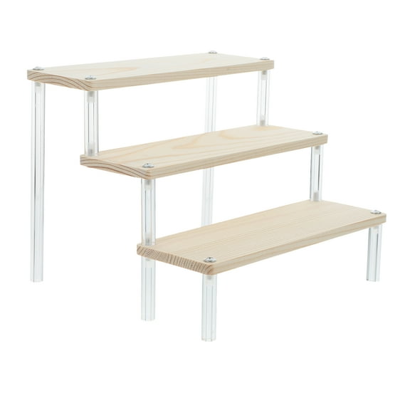 Masteelf Wooden Display Riser Stand Original Rack Paper Cup Beige