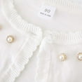 thumbnail image 6 of Hjtefg Girls' Beaded Cardigan - Knit Sweater | Lightweight Casual Cover-Up with Rhinestone Details,Color: White Size: 3-4 Years, 6 of 8