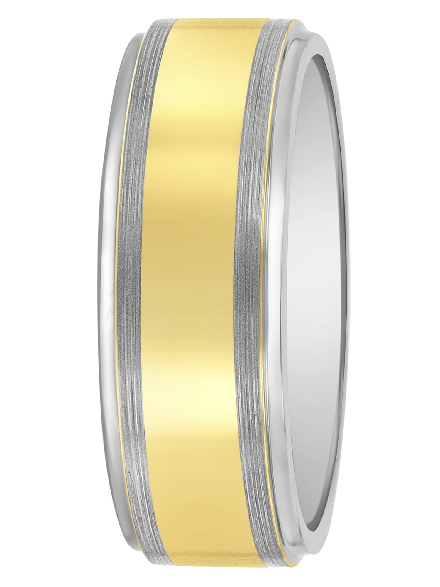 Brilliance Fine Jewelry Men's Tungsten With Yellow Finish High Polish Center Band - Wedding Band