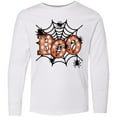 thumbnail image 3 of Inktastic Halloween Boo with Spiders in Web Long Sleeve Youth T-Shirt, 3 of 5