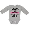 thumbnail image 3 of Inktastic Queens Are Born in July Boys or Girls Long Sleeve Baby Bodysuit, 3 of 5