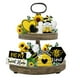 thumbnail image 1 of Decoración De Bandeja Con Capas De Girasoles Y Crisantemos Para El Festival De Verano Decoración De Bandeja Con Capas De Madera Rústica, 1 of 6