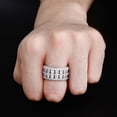 thumbnail image 5 of 14K Gold Densely Set Mossanite Ring, Double-Row Men's Hip-Hop Ring, A Dual Showcase of Elegance for Him,Gifts for Dad, 5 of 7