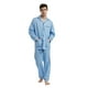 thumbnail image 4 of GLOBAL Conjuntos de Pijamas de Algodón para Hombre, Ropa de Dormir de Manga Larga con Botones, Ropa de Dormir Cómoda, Conjunto de Pijama Suave con Estampado Geométrico Azul M, 4 of 7