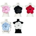 thumbnail image 3 of 3D Floral Brooch Pin Soft Comfortable Flower Shaped Corsage for Party Attireyle, 3 of 20