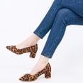 thumbnail image 6 of Ecetana Women's Pointed‑Toe Faux Suede Bow Pumps Chunky Block Heel Closed‑Toe Comfort Dress Shoes for Office Wedding, 6 of 6