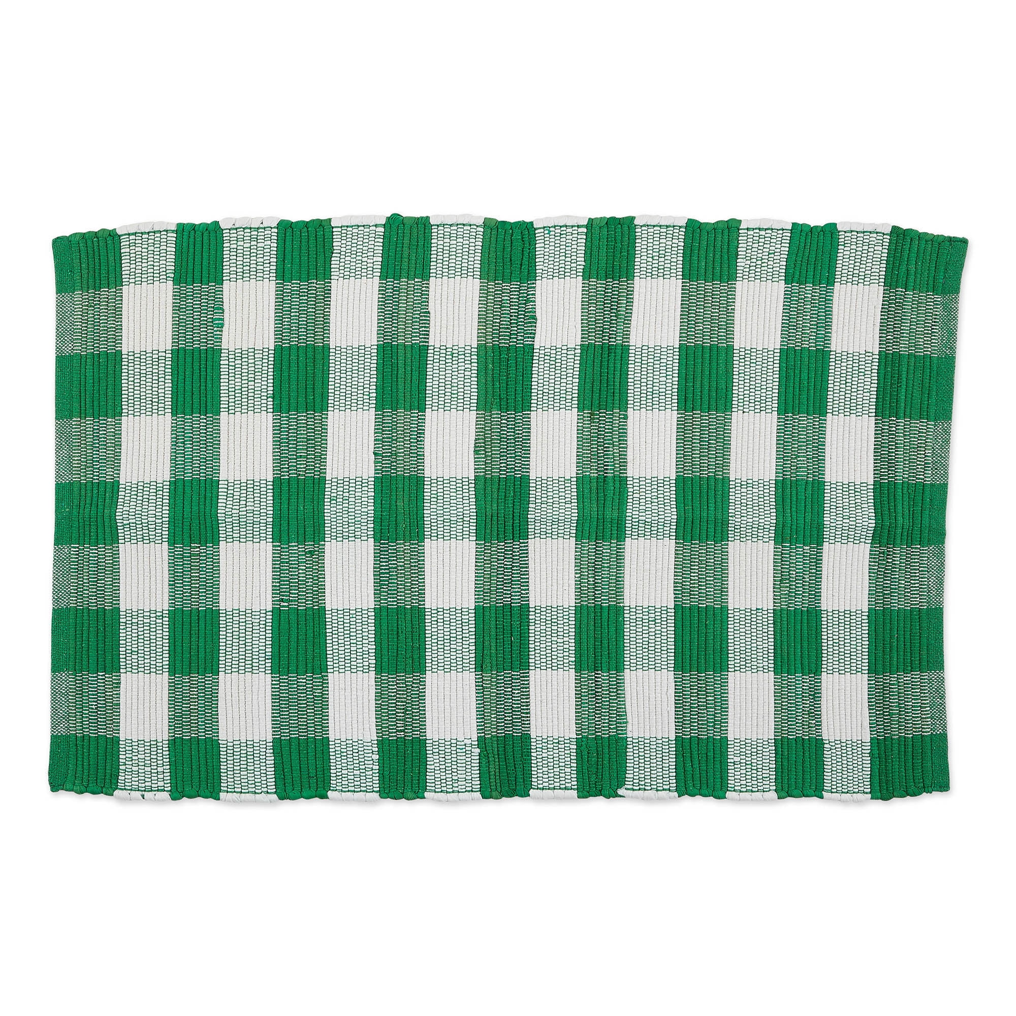26" x 40" Buffalo Checkered Shamrock Green and White Rectangular Rag